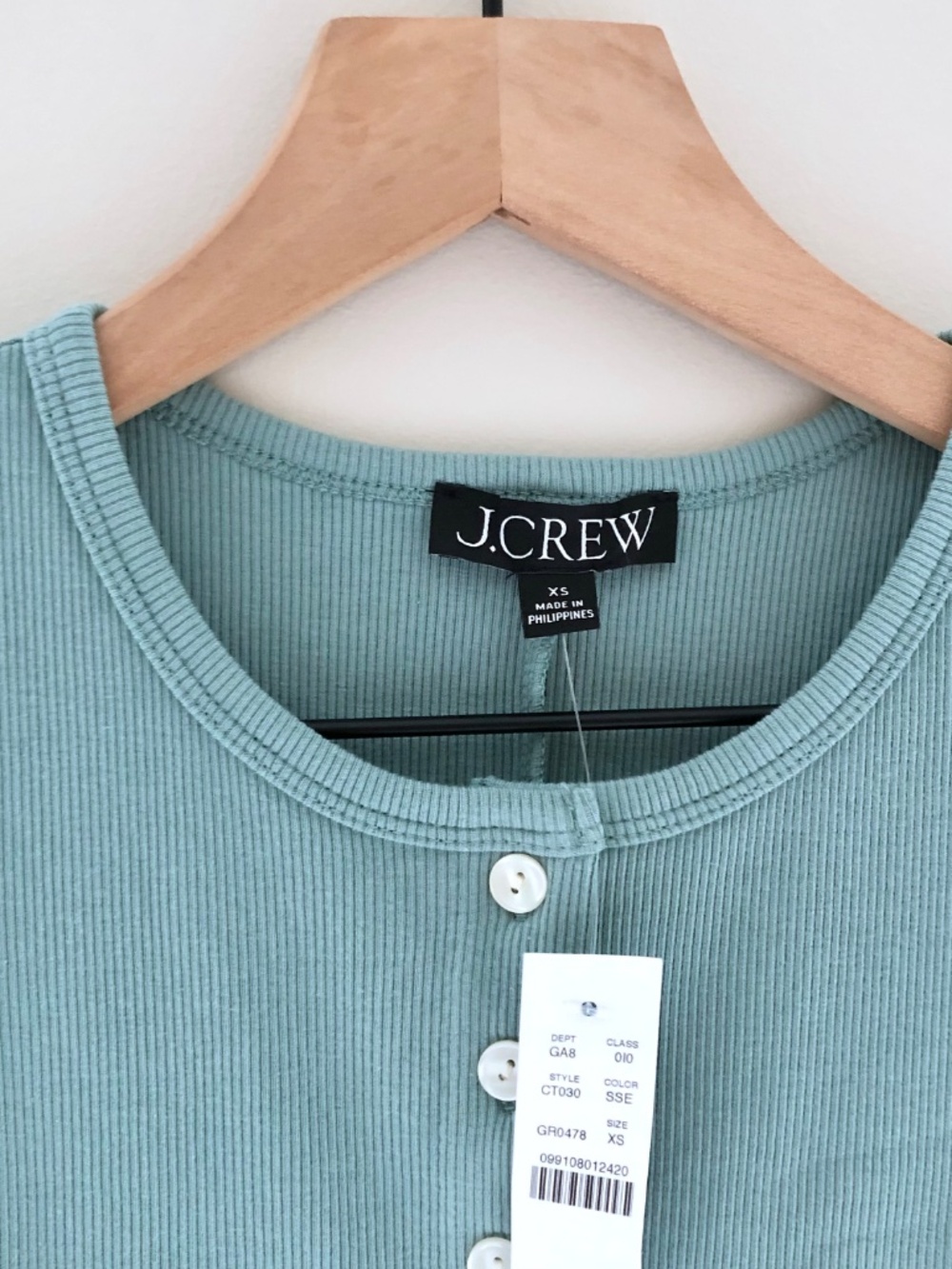 NWT J.Crew Perfect Rib Button-up Shell Top - Picture 2 of 4